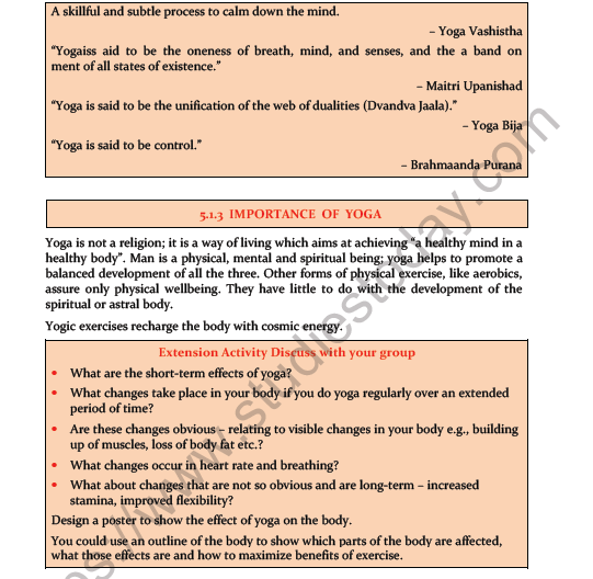 YOGA CLASS 11 PHYSICAL EDUCATION SHORT NOTES visual data 6